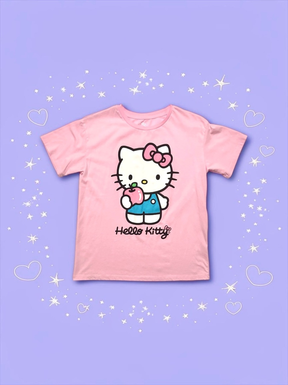 Hello Kitty Pink Apple Graphic Tee Girls XL 14/16 Sanrio 2024